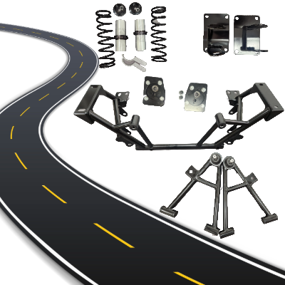 94-04 SN95 Mustang Kit includes K-Member, Choice of Engine Mounts, Bushing Style A-Arms,Coil Over Kit W/ Choice of Spring Rate & CC Plates $1429.00(KIT4-94-04)