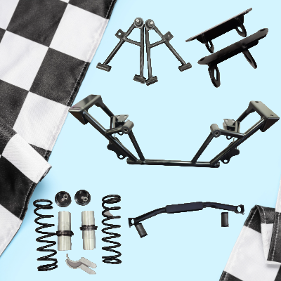 94-98 SN95 Mustang Kit includes K-Member, Choice of Engine Mounts, Bushing Style A-Arms, Coil Over Kit w/ Choice of Spring Rate & Choice of Transmission Crossmember$1399.00(KIT3-94-98)