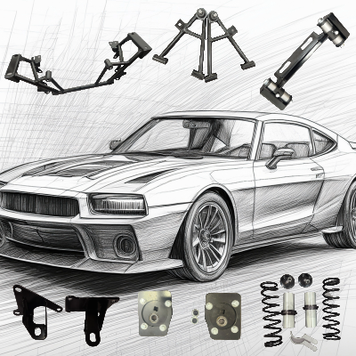 99-04 SN95 Mustang Kit includes K-Member, Choice of Engine Mounts, Bushing Style A-Arms, Coil Over Kit W/ Choice of Spring Rate, Transmission Crossmember & CC Plates $1619.00(KIT5-99-04)
