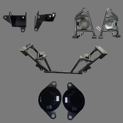 79-93 Fox Mustang Stock Spring Kit includes K-Member, Choice of Engine Mounts, Spring Bucket A-Arms and Spring Perches $1099.00(KIT1-79-93)
